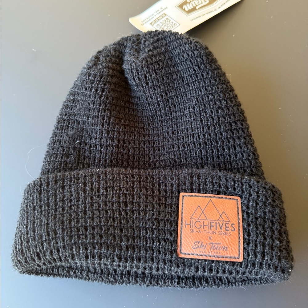 High Fives Black Knit Beanie